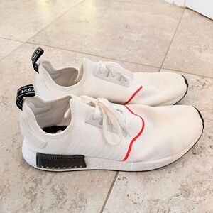 Adidas White and Red Sneakers with Black Details Sz 11